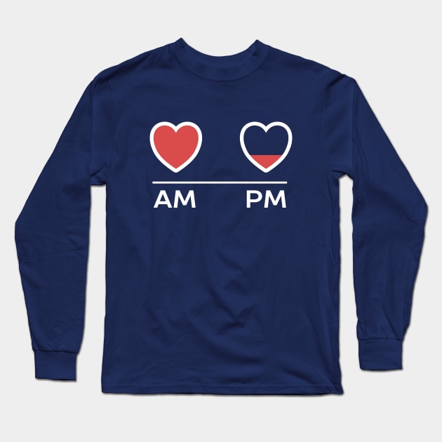 AM and PM Work Day Funny Retro Long Sleeve T-Shirt by happinessinatee